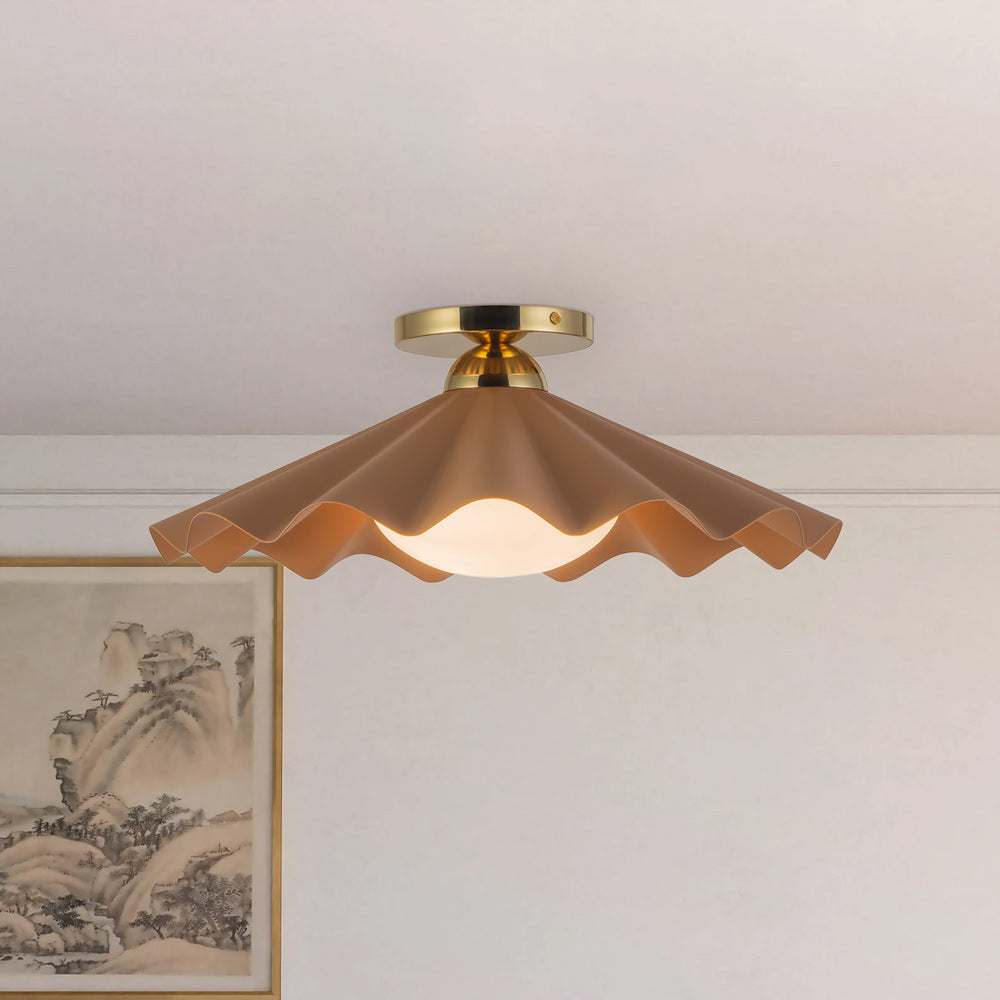 Furrow Semi Flush Mount Ceiling Light in Detail.