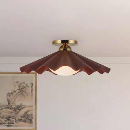 Furrow Semi Flush Mount Ceiling Light in Detail.
