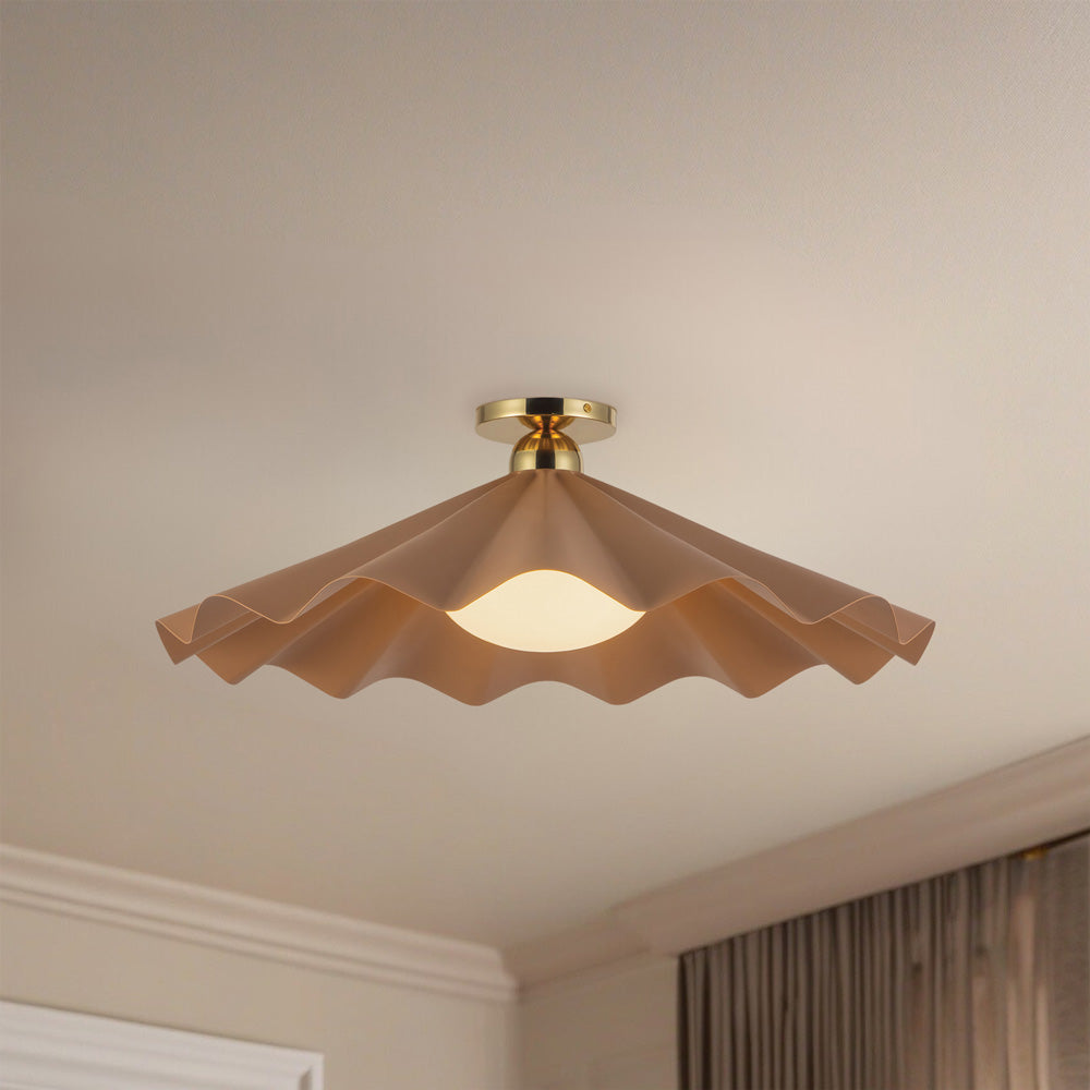 Furrow Semi Flush Mount Ceiling Light in Detail.