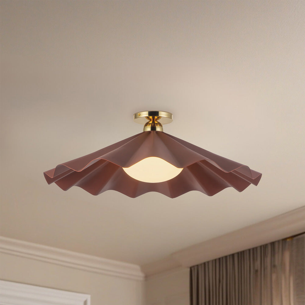 Furrow Semi Flush Mount Ceiling Light in Detail.