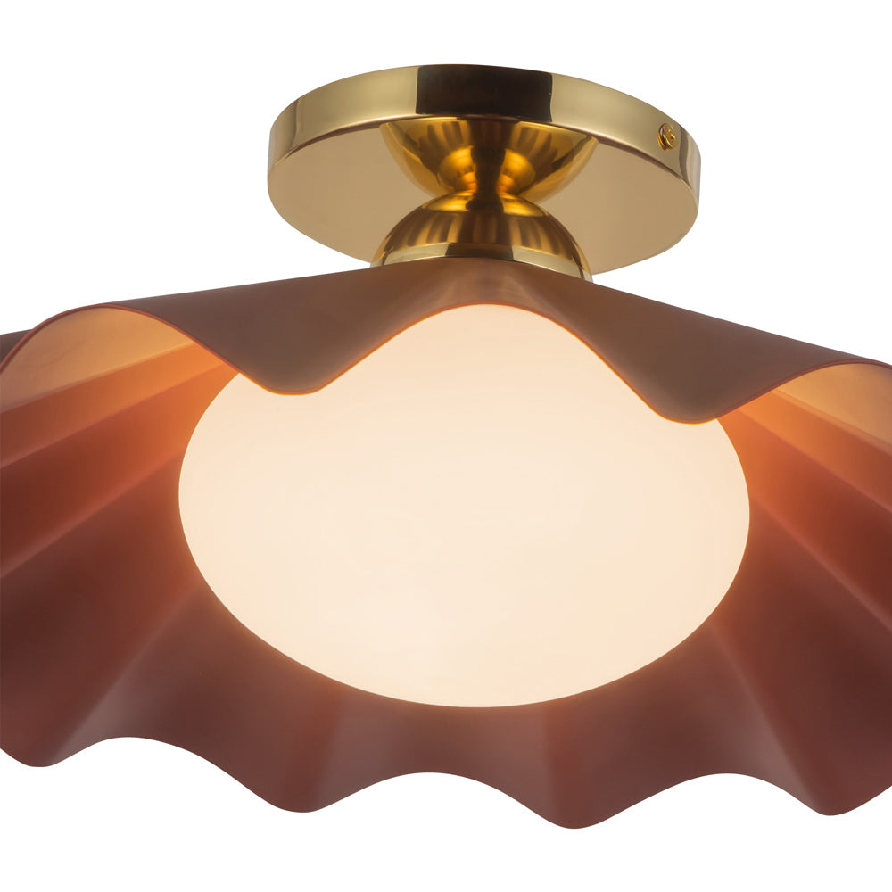 Furrow Semi Flush Mount Ceiling Light in Detail.