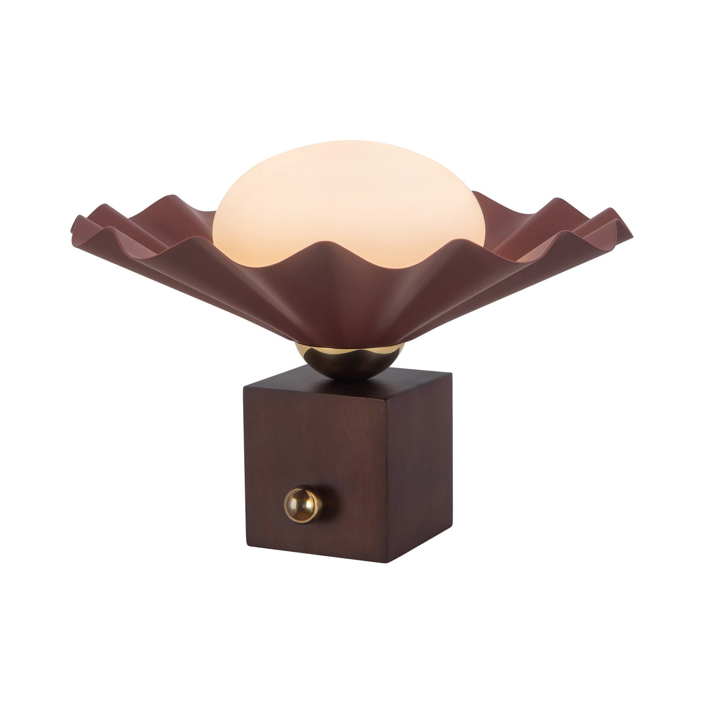 Furrow Table Lamp in Burgundy (12-Inch).