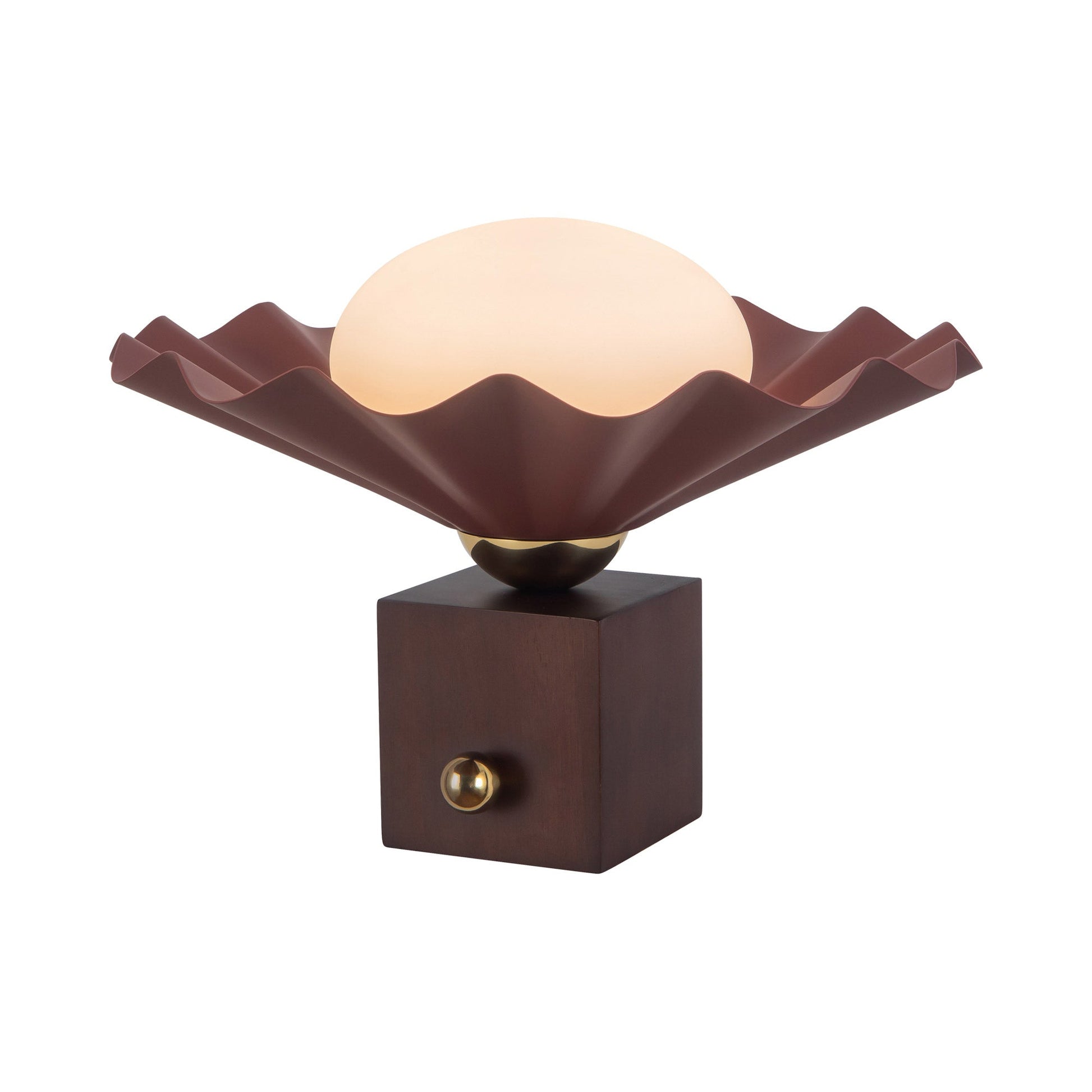 Furrow Table Lamp in Burgundy (12-Inch).