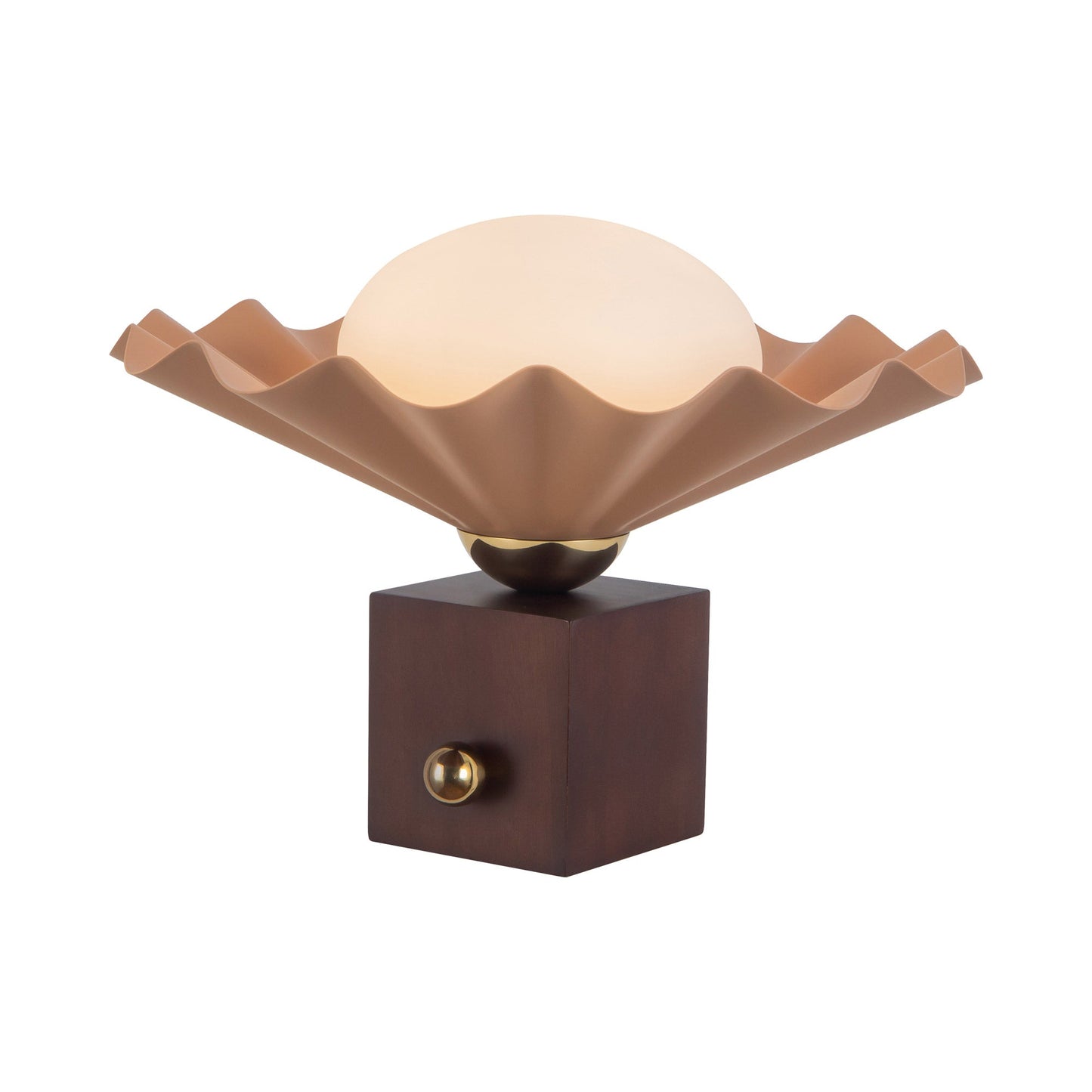 Furrow Table Lamp in Peach (12-Inch).