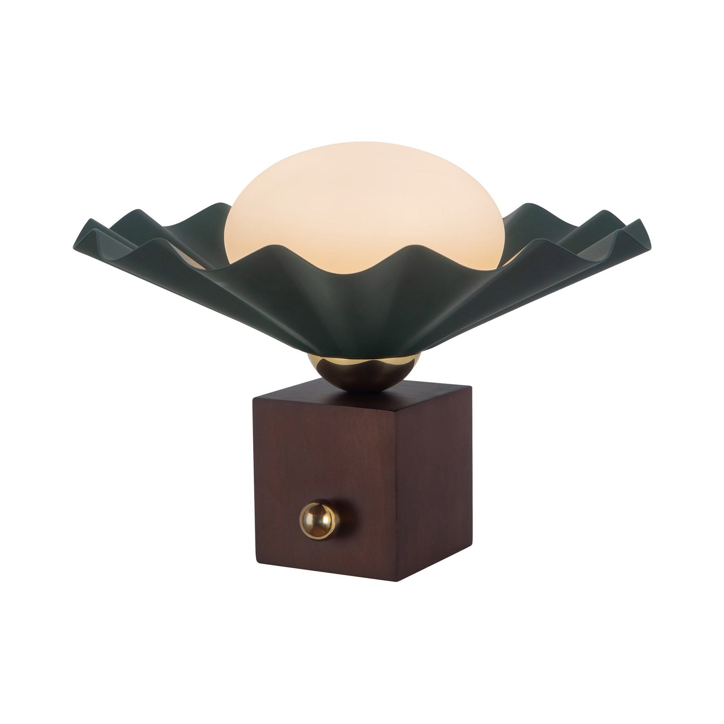 Furrow Table Lamp in Pine Green (12-Inch).