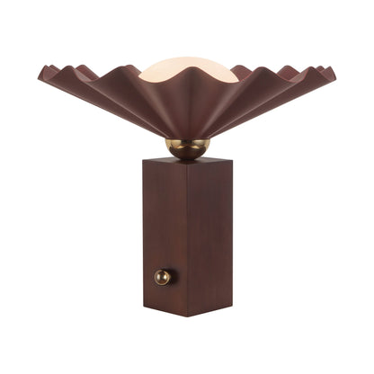 Furrow Table Lamp in Burgundy (16-Inch).