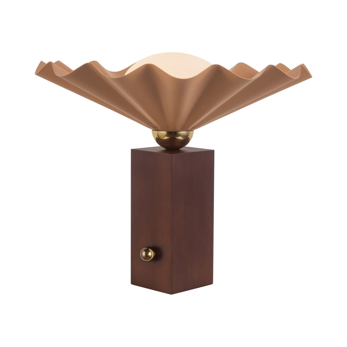 Furrow Table Lamp in Peach (16-Inch).
