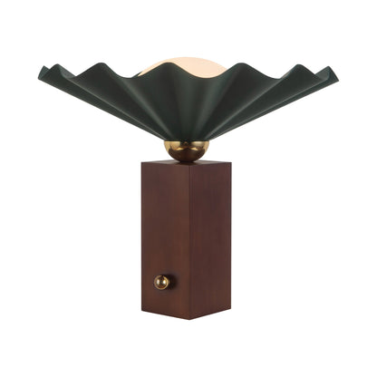 Furrow Table Lamp in Pine Green (16-Inch).