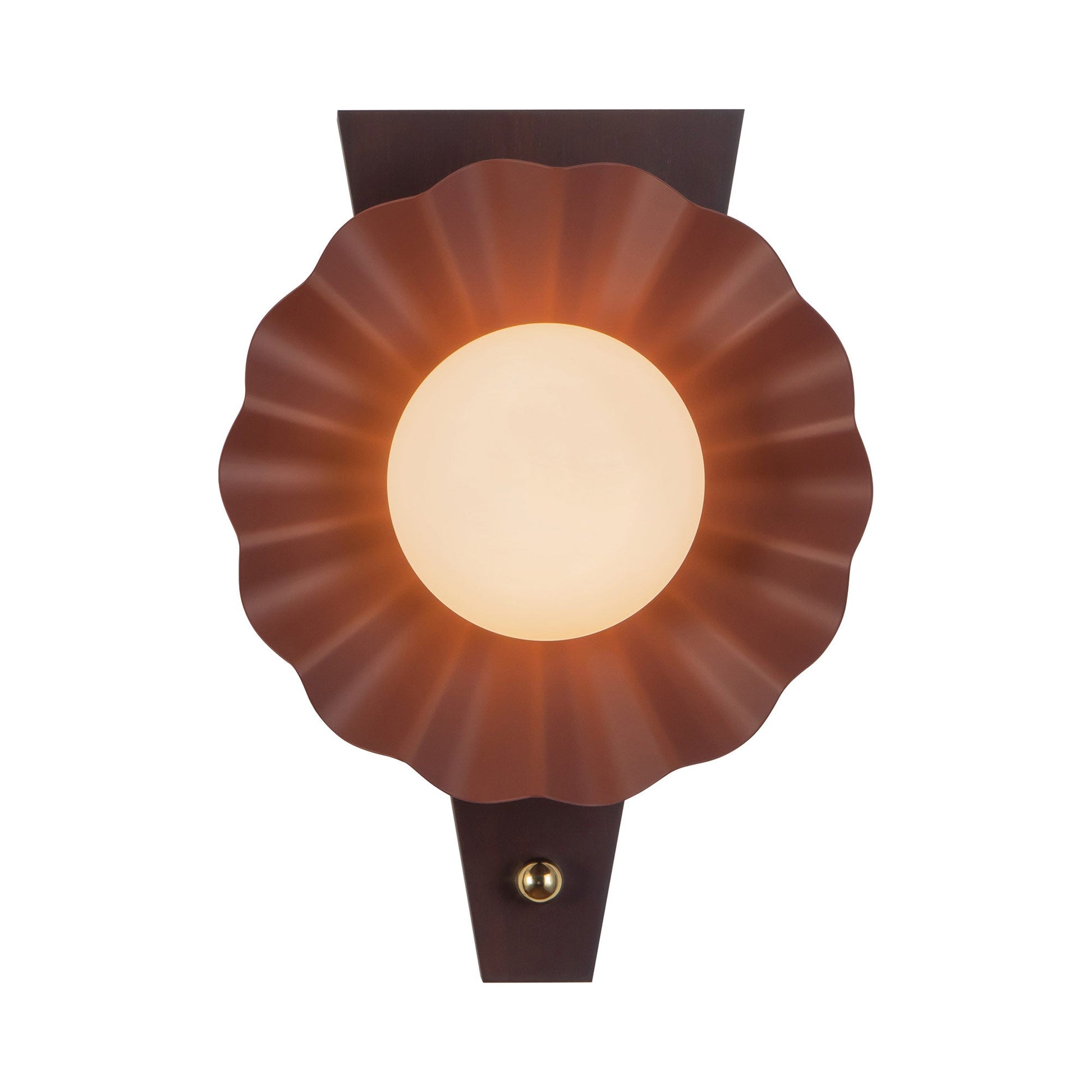 Furrow Wall Light in Burgundy.