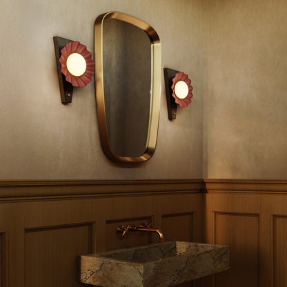 Furrow Wall Light in bathroom.
