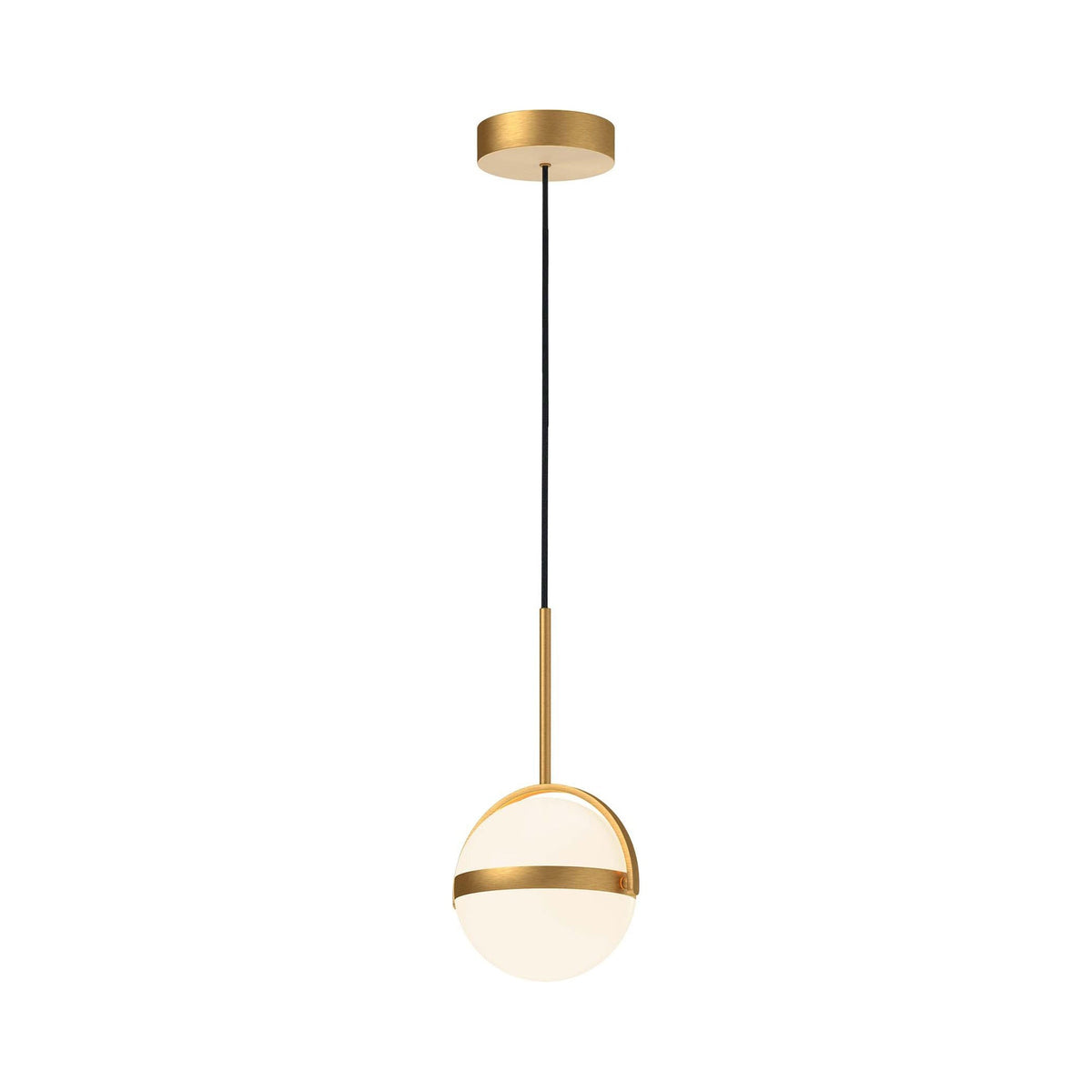 Globo LED Mini Pendant Light in Brushed Gold.