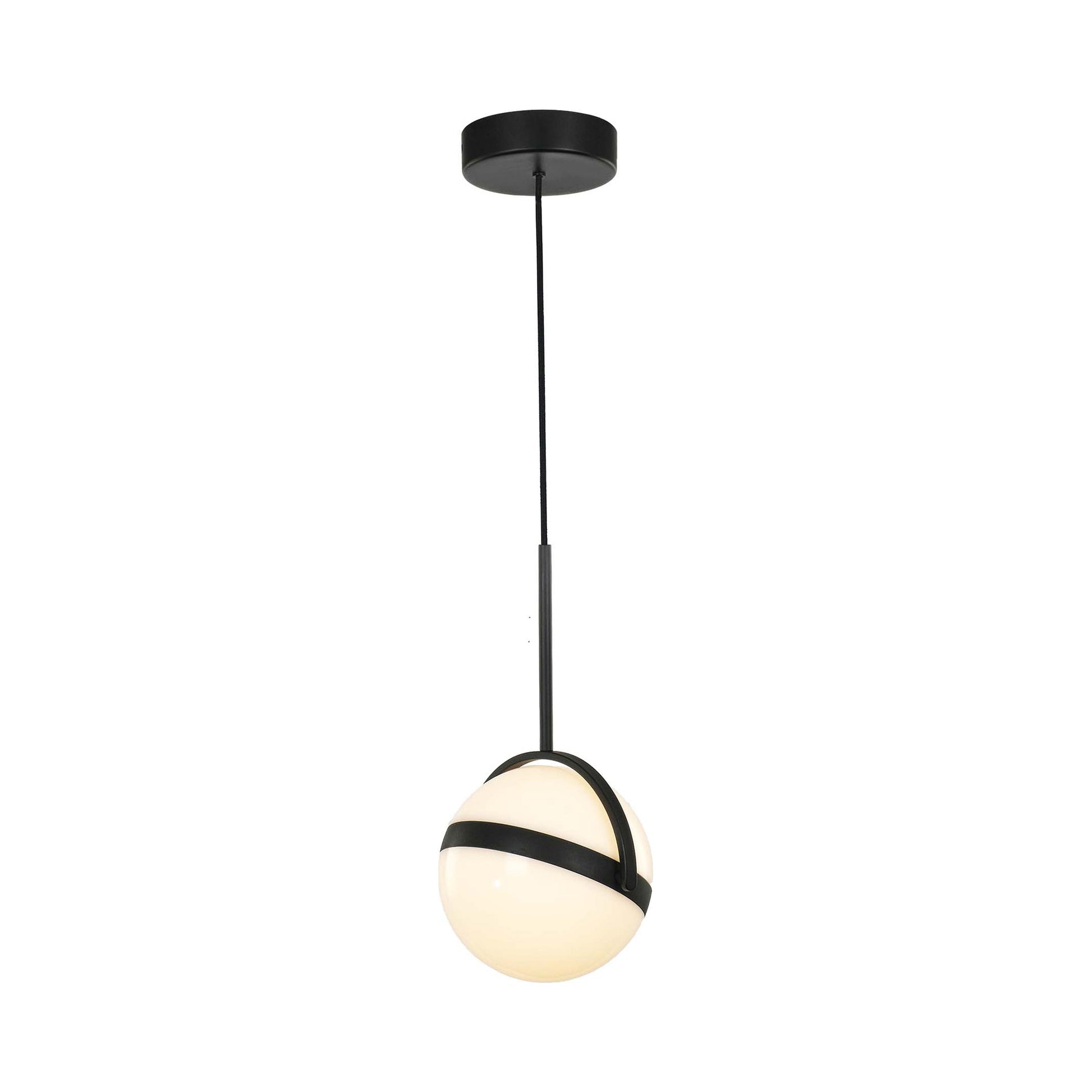 Globo LED Mini Pendant Light in Matte Black.