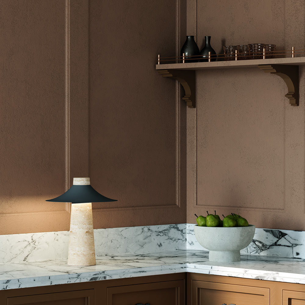 Hagen LED Rechargeable Table Lamp in kitchen.