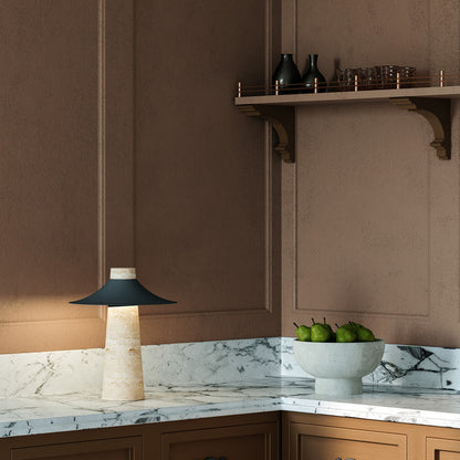 Hagen LED Rechargeable Table Lamp in kitchen.
