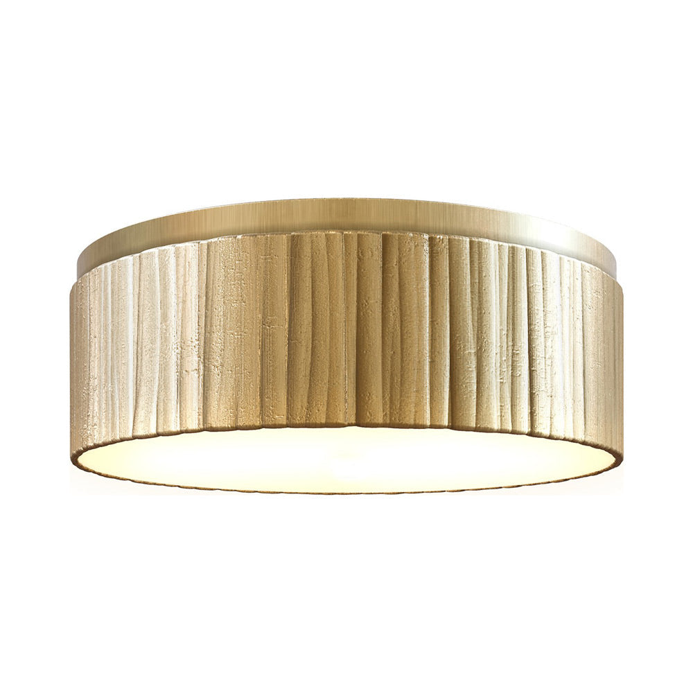 Kensington LED Flush Mount Ceiling Light in Vintage Brass.