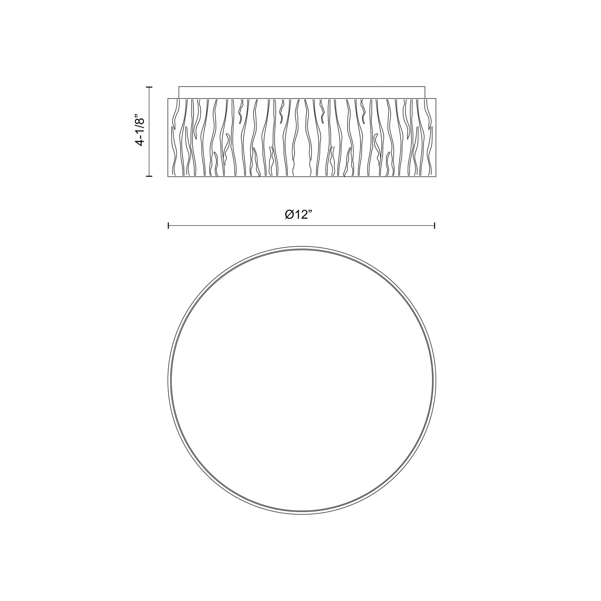 Kensington LED Flush Mount Ceiling Light - line drawing.