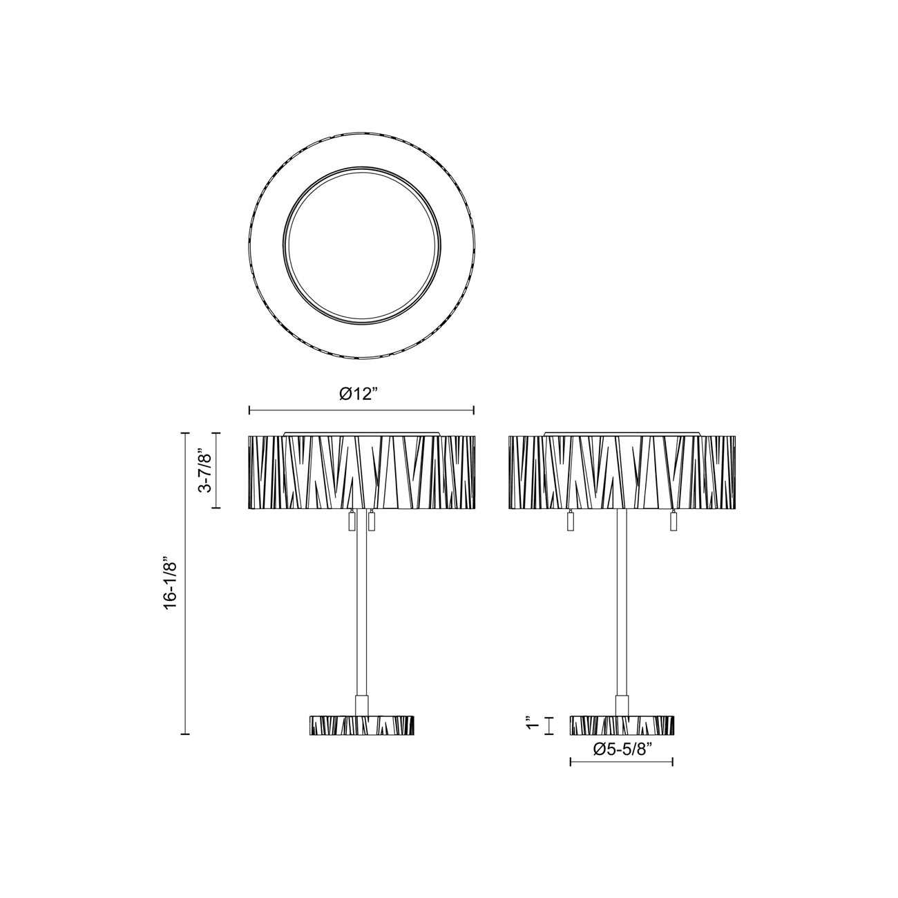Kensington Table Lamp - line drawing.