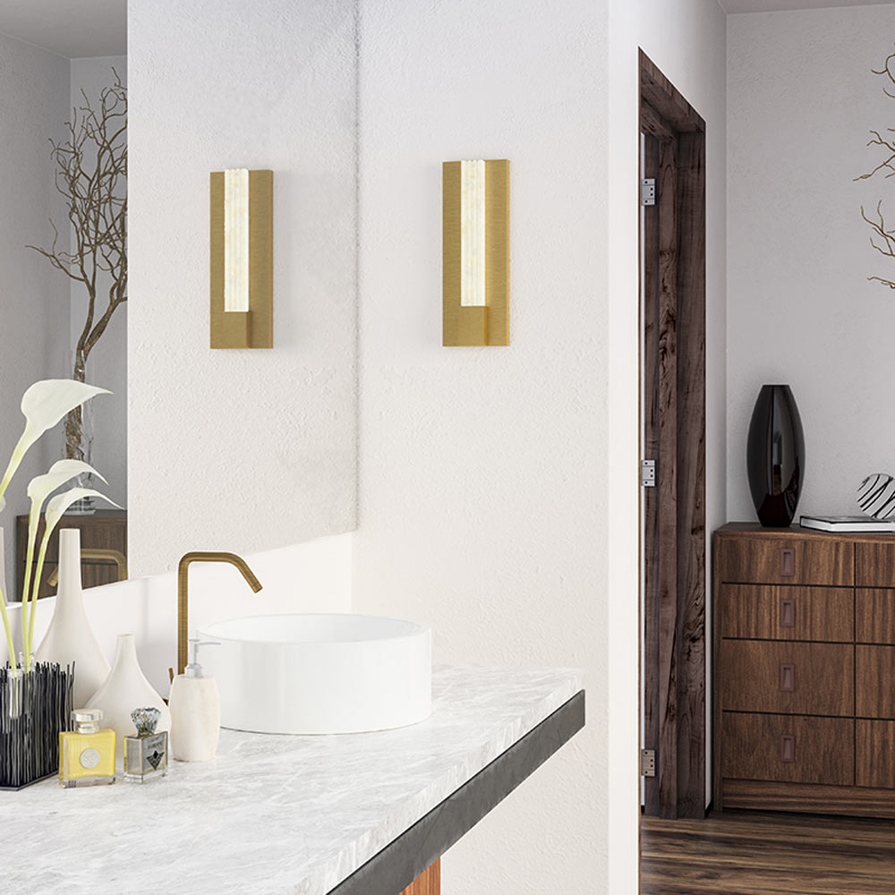 Kismet LED Vanity Wall Light in bathroom.