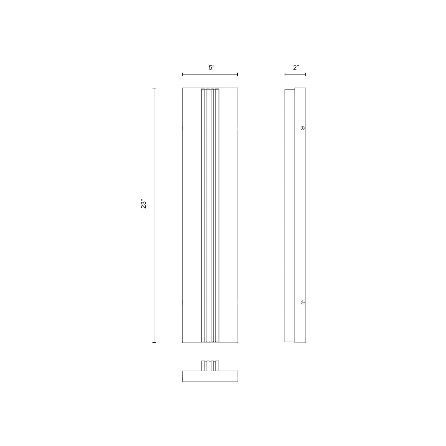 Kismet LED Vanity Wall Light - line drawing.