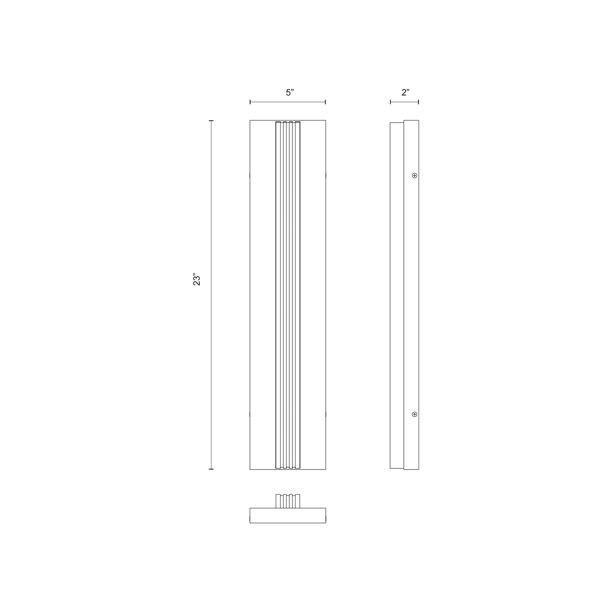 Kismet LED Vanity Wall Light - line drawing.