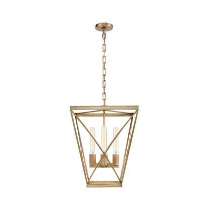 Lattice Pendant Light in Vintage Brass.
