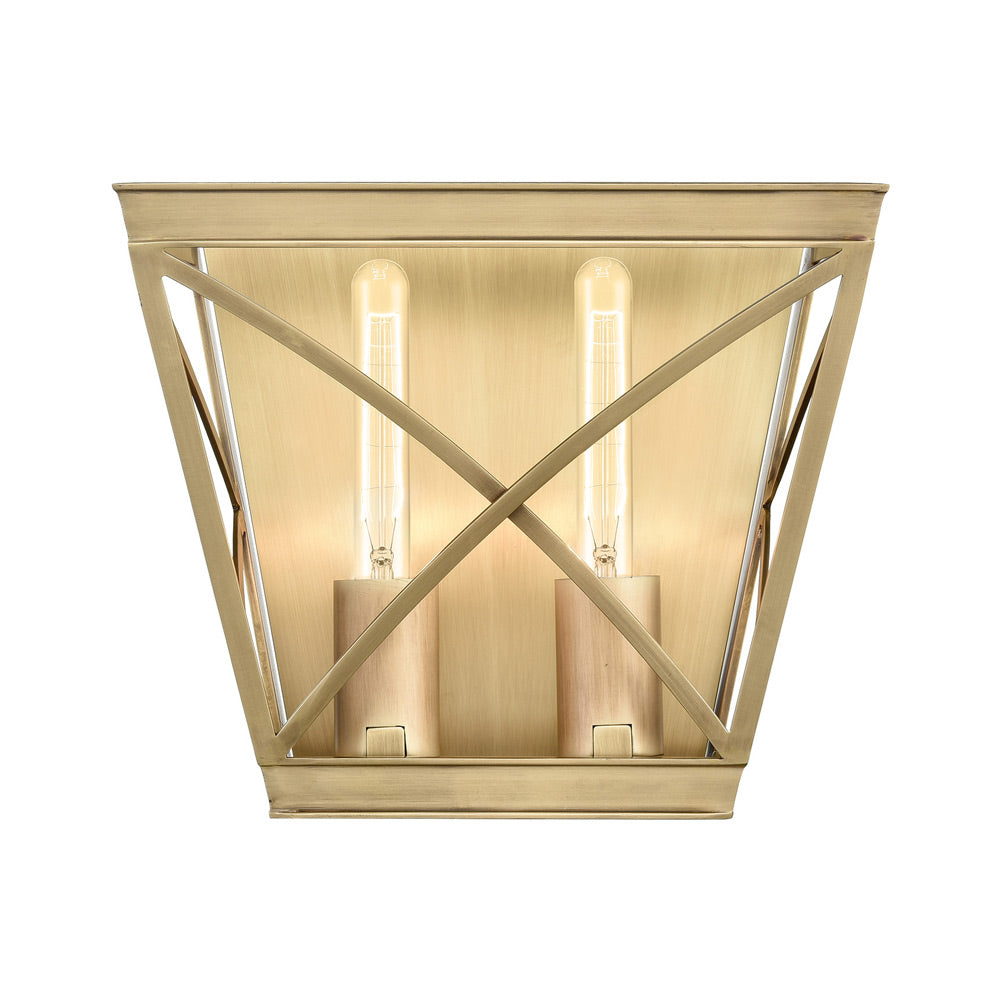 Lattice Wall Light in Vintage Brass.