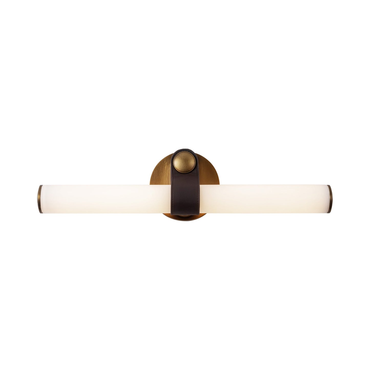 Ledger LED Bath Vanity Light in Vintage Brass.