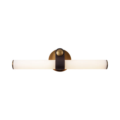 Ledger LED Bath Vanity Light in Vintage Brass.