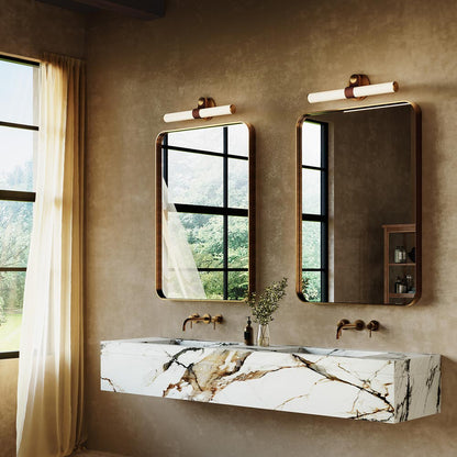 Ledger LED Bath Vanity Light in bathroom.