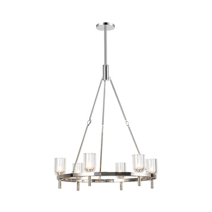 Lucian Chandelier in Polished Nickel/Clear Crystal (6-Light).