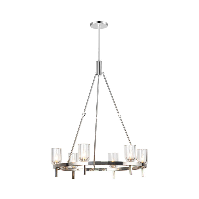 Lucian Chandelier in Polished Nickel/Clear Crystal (6-Light).
