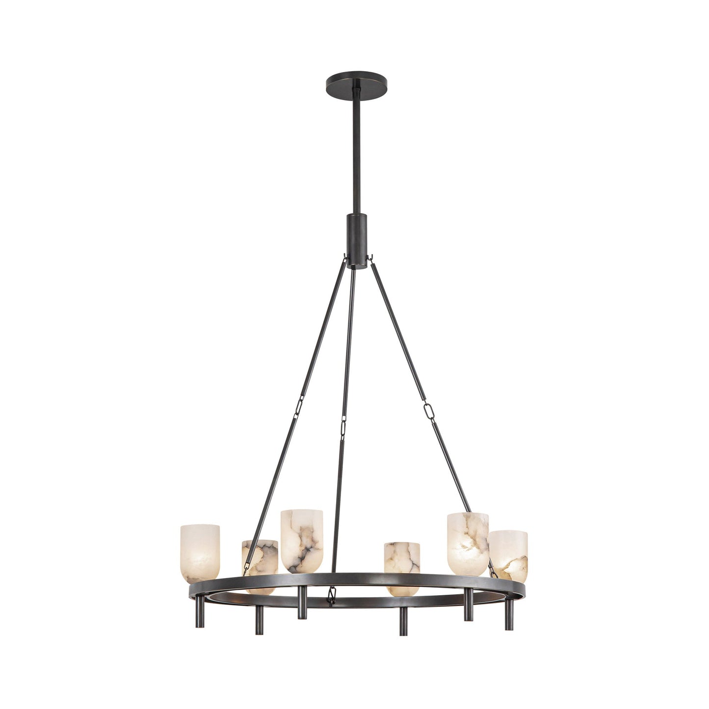 Lucian Chandelier in Urban Bronze/Alabaster (6-Light).