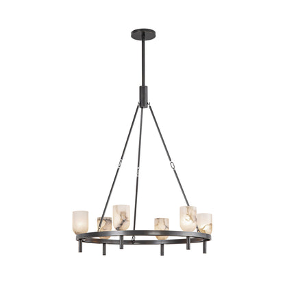Lucian Chandelier in Urban Bronze/Alabaster (6-Light).