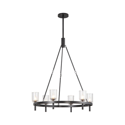 Lucian Chandelier in Urban Bronze/Clear Crystal (6-Light).