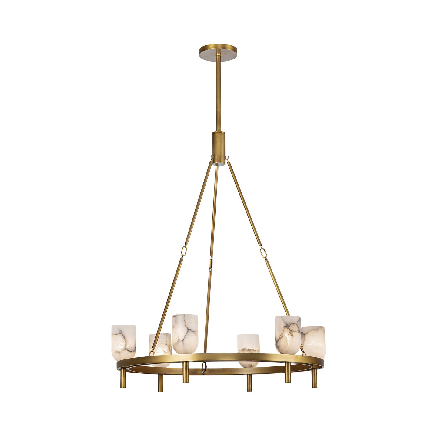 Lucian Chandelier in Vintage Brass/Alabaster (6-Light).