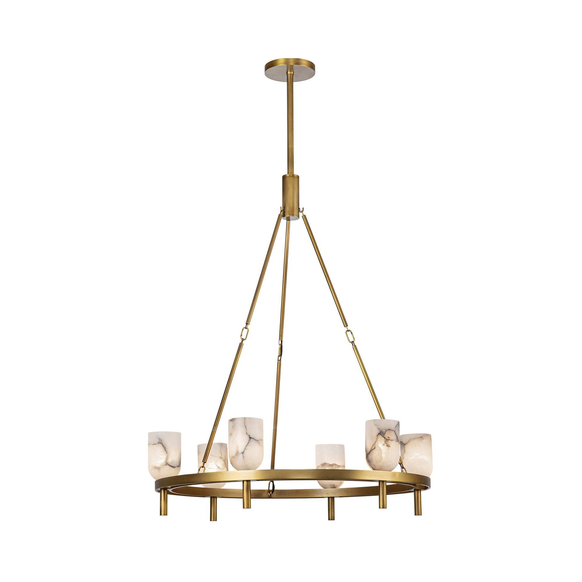 Lucian Chandelier in Vintage Brass/Alabaster (6-Light).