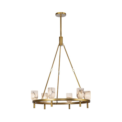 Lucian Chandelier in Vintage Brass/Alabaster (6-Light).