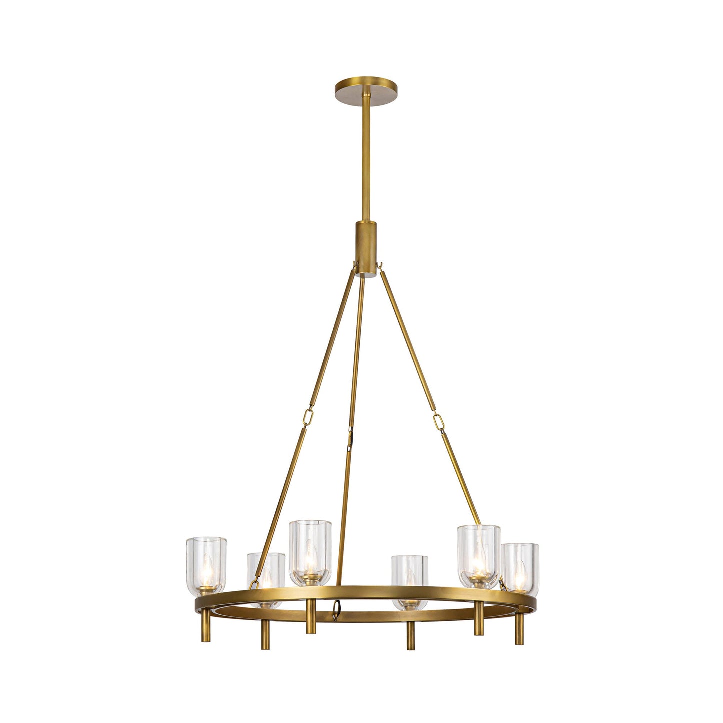 Lucian Chandelier in Vintage Brass/Clear Crystal (6-Light).