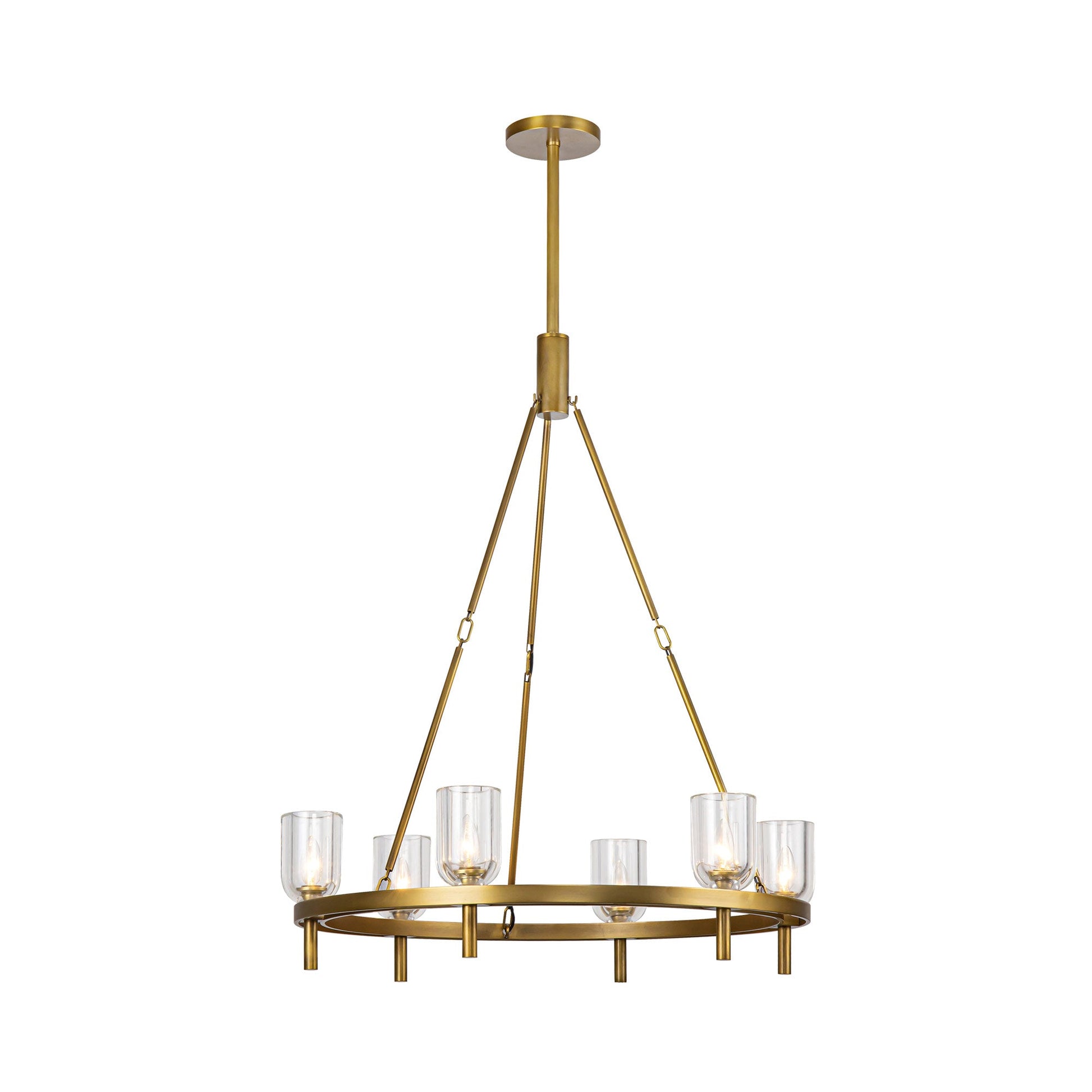 Lucian Chandelier in Vintage Brass/Clear Crystal (6-Light).