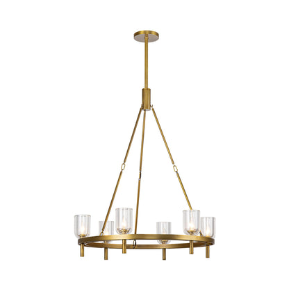 Lucian Chandelier in Vintage Brass/Clear Crystal (6-Light).