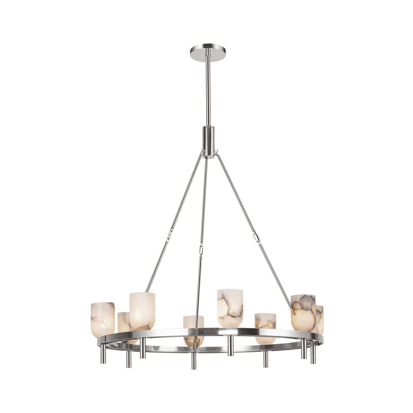 Lucian Chandelier in Polished Nickel/Alabaster (8-Light).