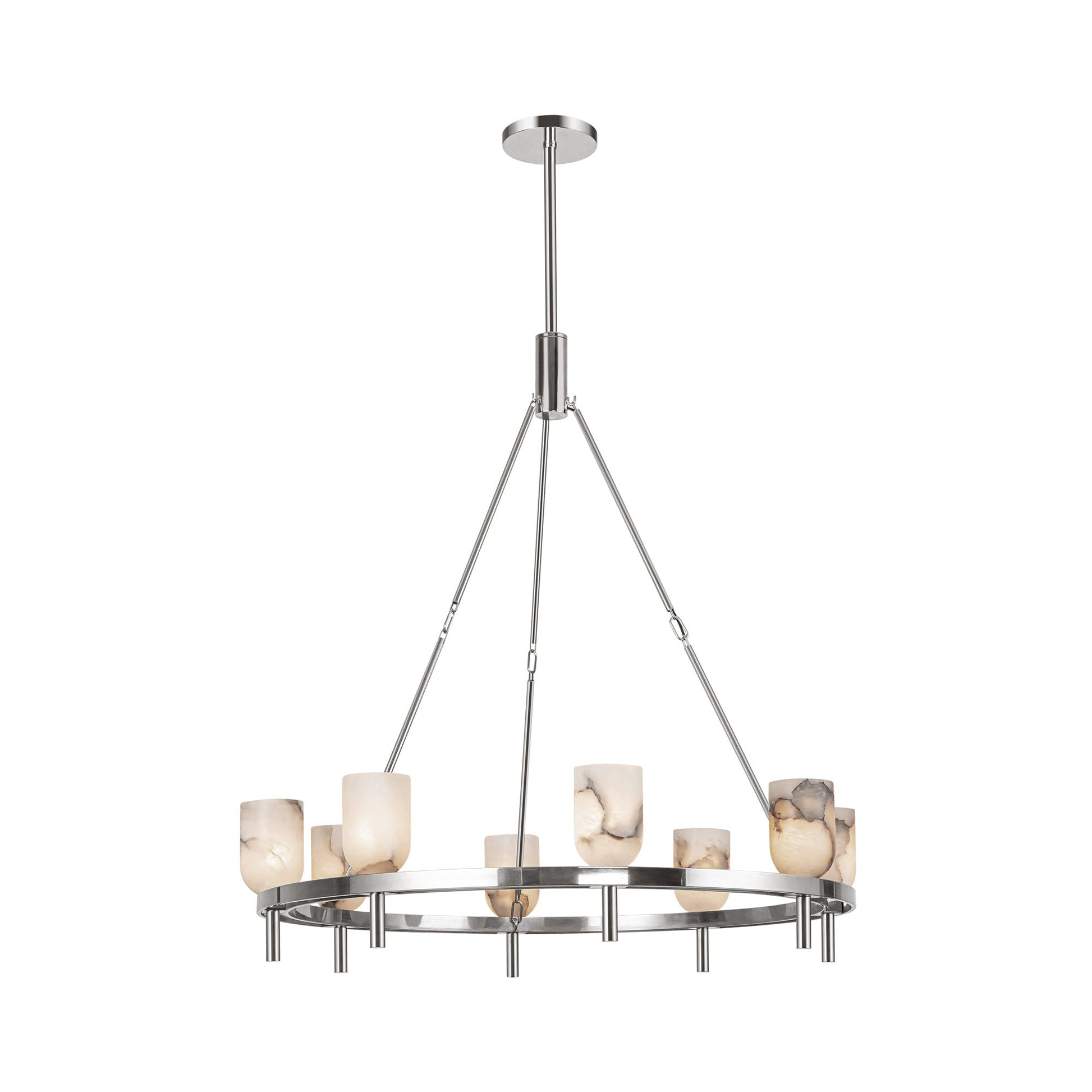 Lucian Chandelier in Polished Nickel/Alabaster (8-Light).