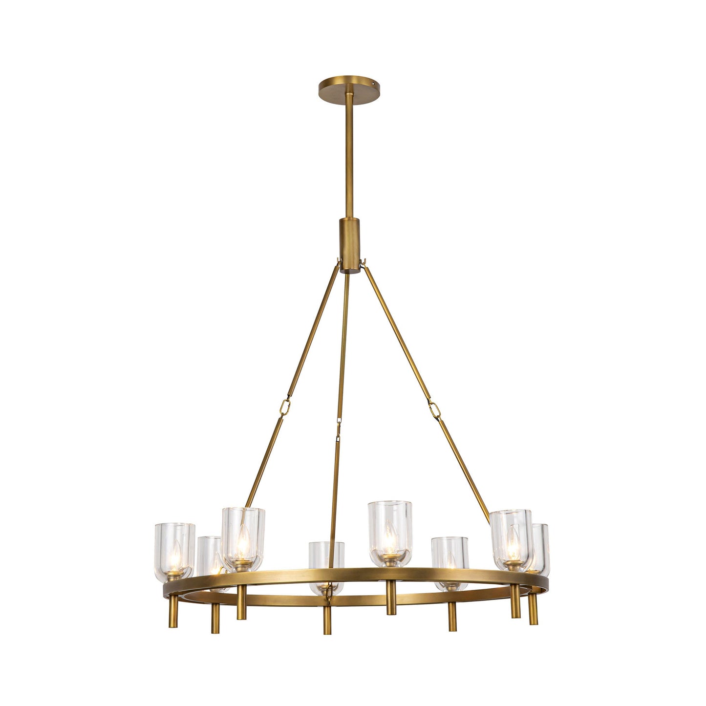 Lucian Chandelier in Vintage Brass/Clear Crystal (8-Light).