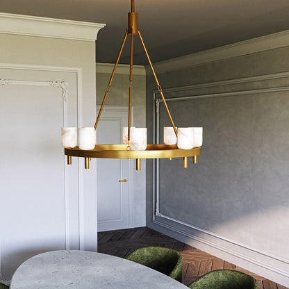 Lucian Chandelier in dining room.