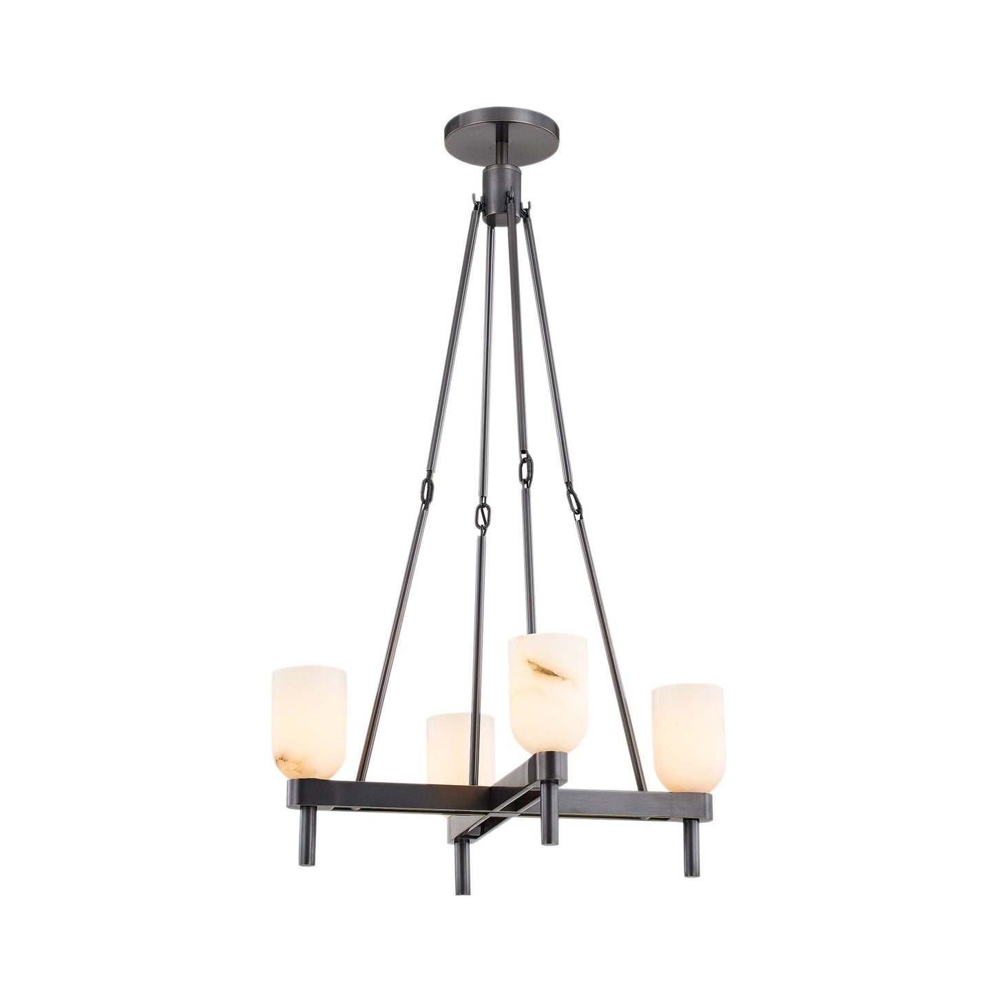 Lucian Pendant Light in Urban Bronze/Alabaster.
