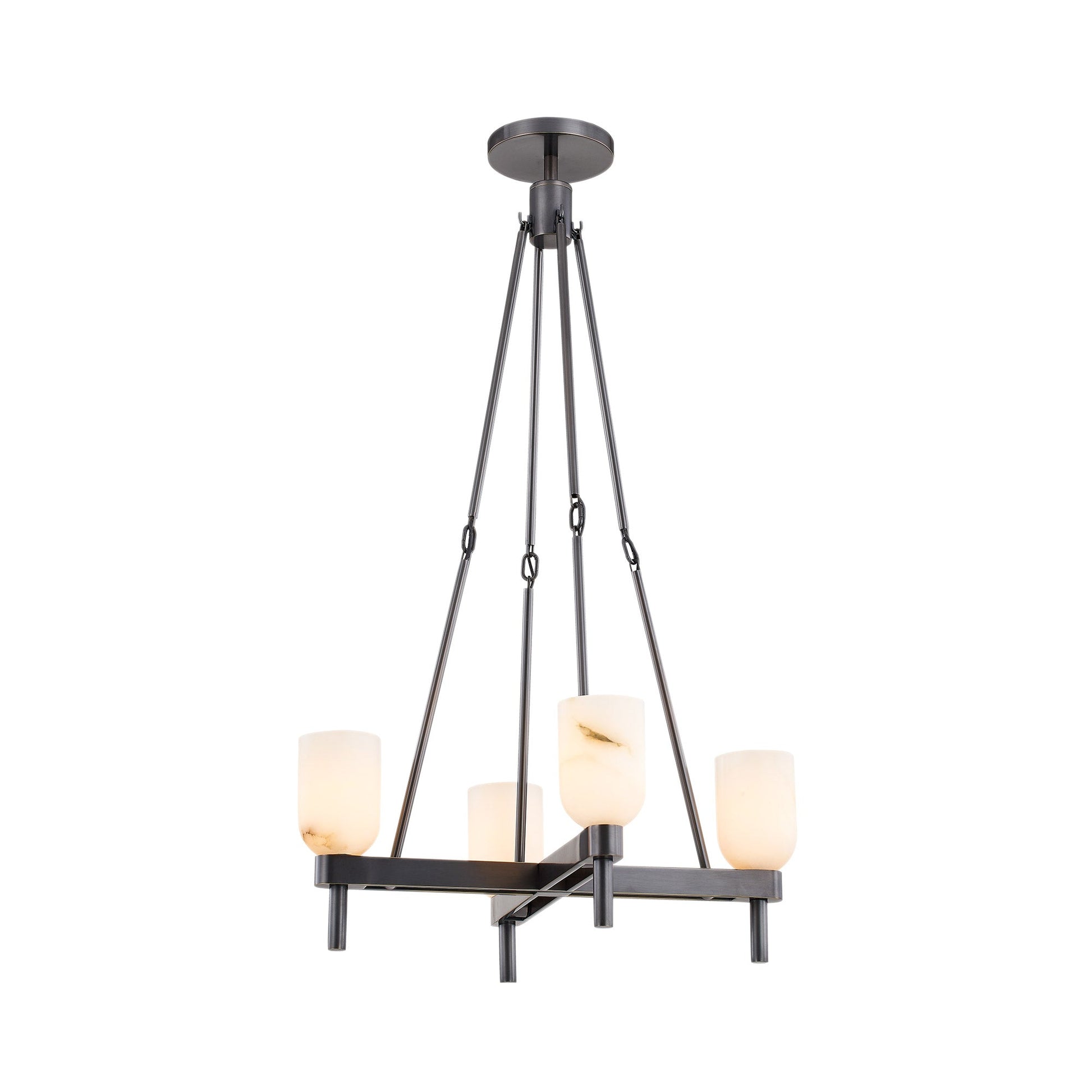 Lucian Pendant Light in Urban Bronze/Alabaster.