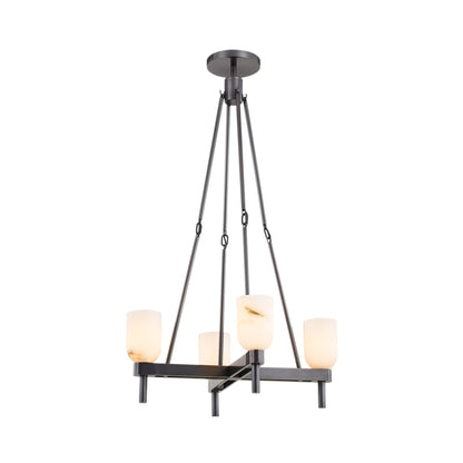 Lucian Pendant Light in Urban Bronze/Alabaster.