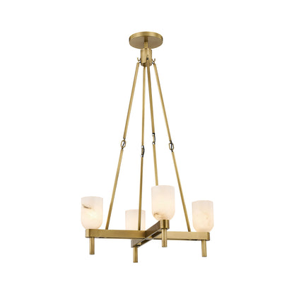 Lucian Pendant Light in Vintage Brass/Alabaster.