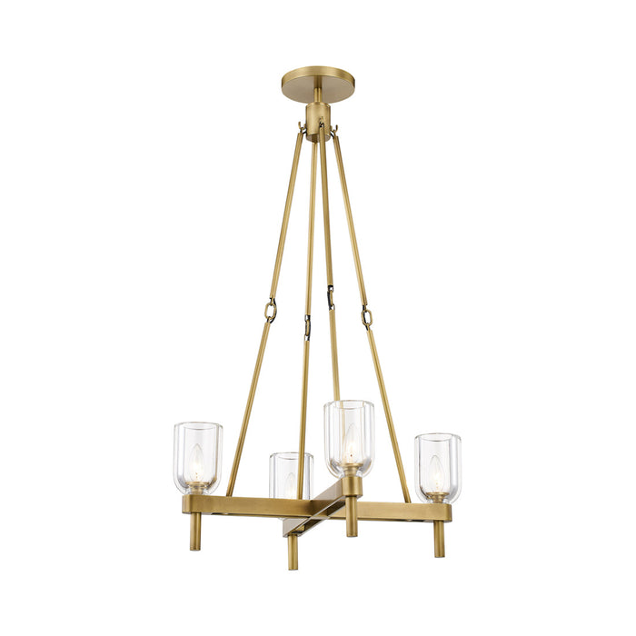 Lucian Pendant Light in Vintage Brass/Clear Crystal.
