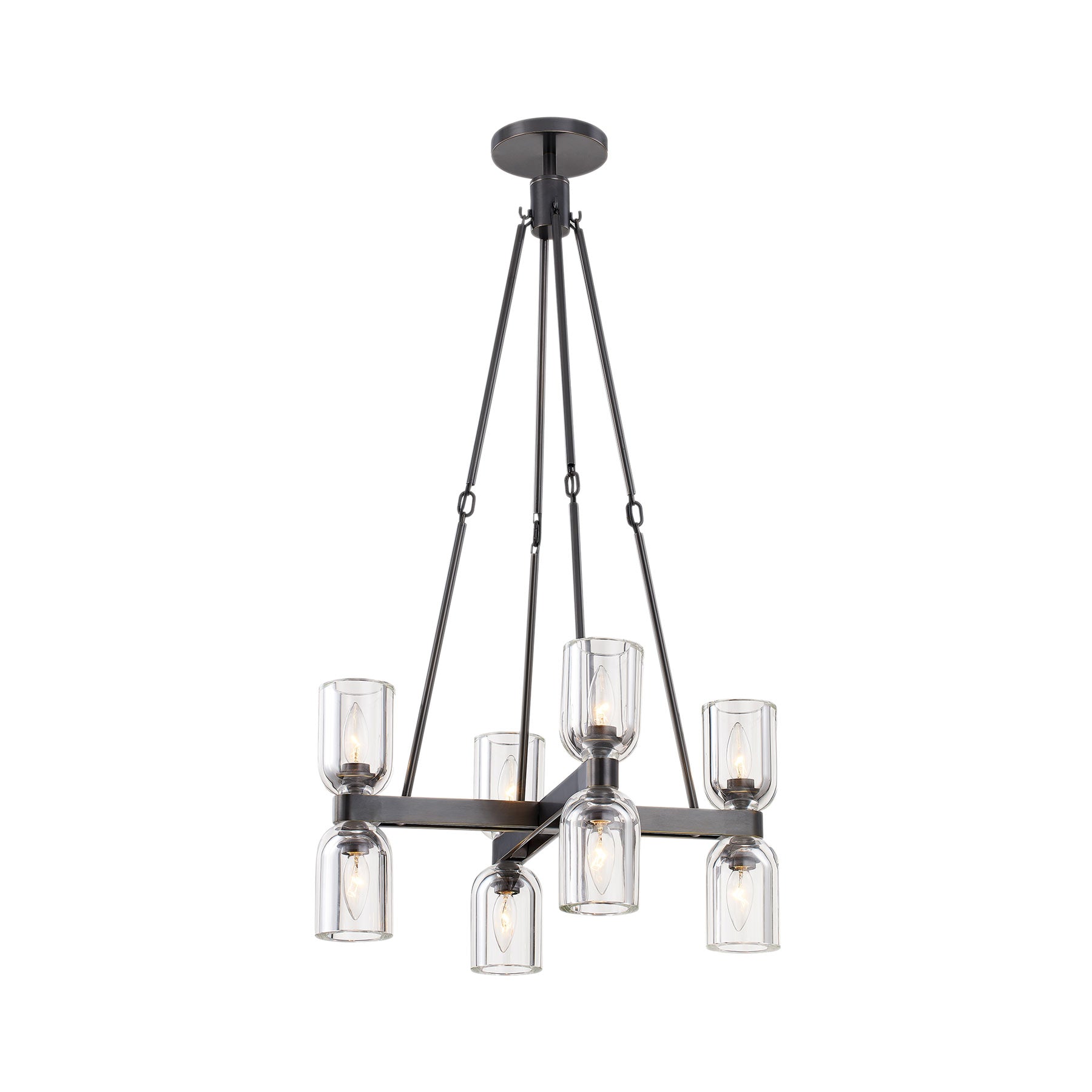 Lucian Round Chandelier in Urban Bronze/Clear Crystal.